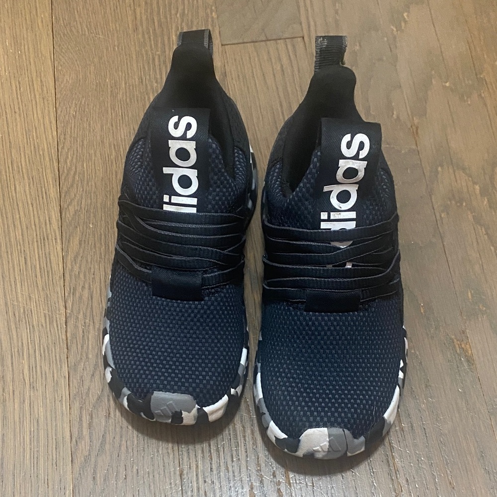 adidas Youth Navy Slip-On Sneakers with Camouflage Trim